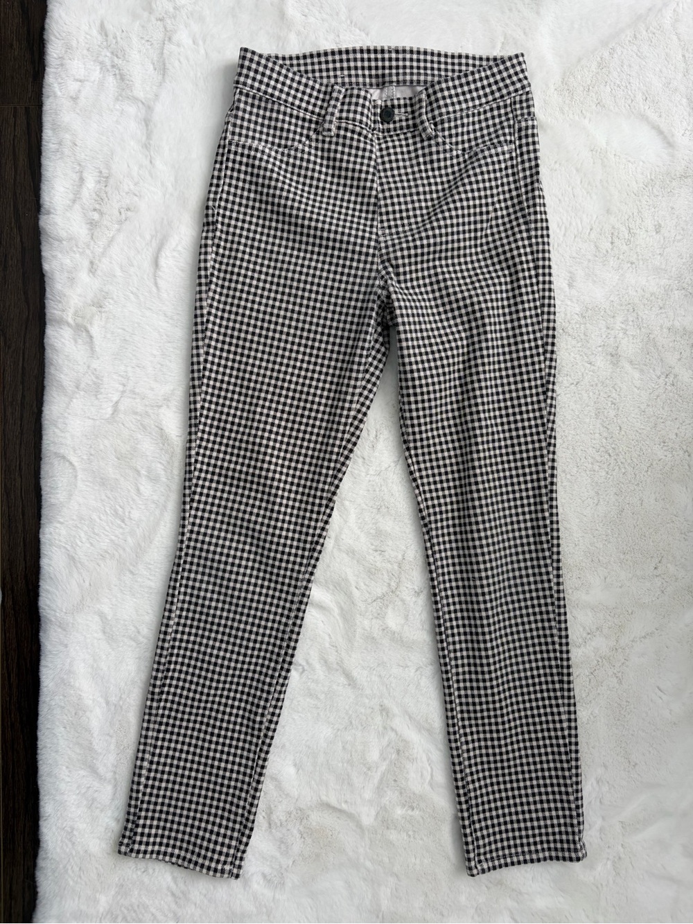 UNIQLO Black & White Gingham Women’s Jeans - Classic Check Stretch Pants